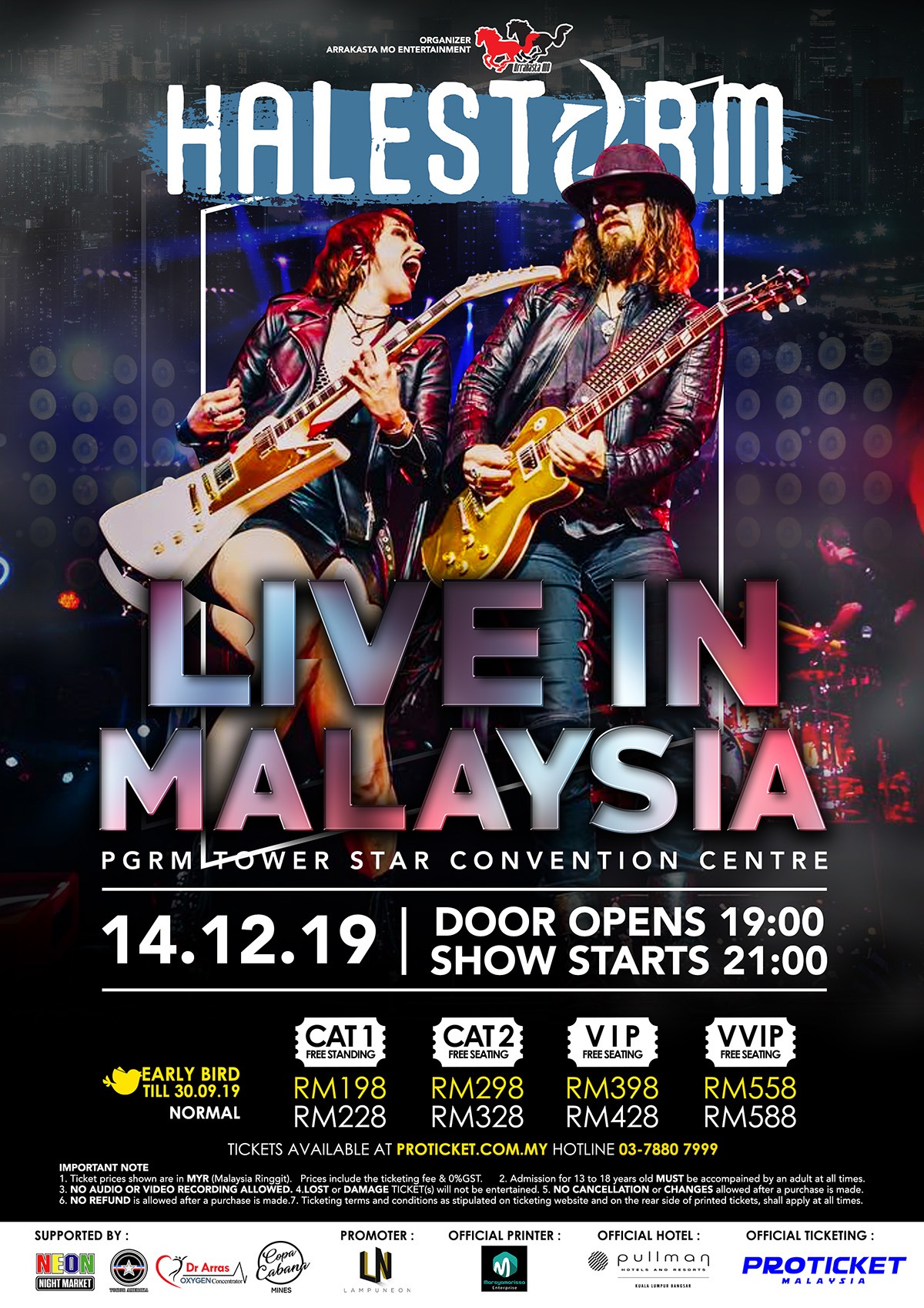 Konsert Halestorm Live in Malaysia 2019 Concert POSTER