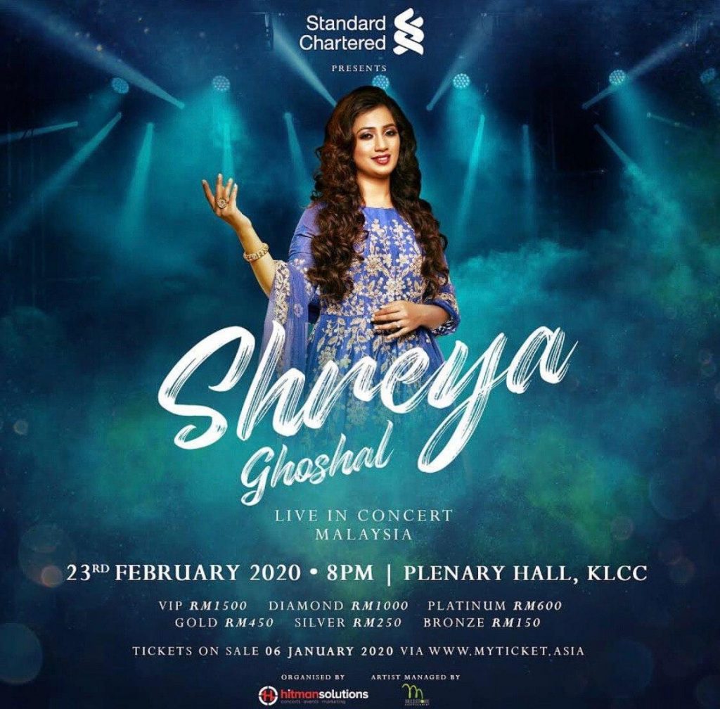 Shreya Ghoshal Live in Concert Malaysia 2020 ticket